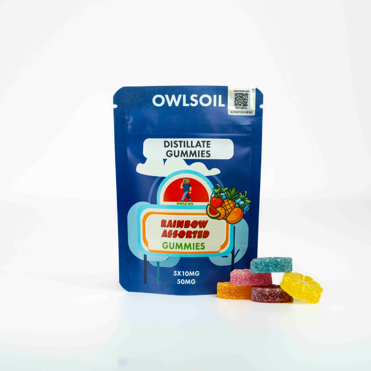 Golden Distillate Gummies – 50mg (5 × 10mg)