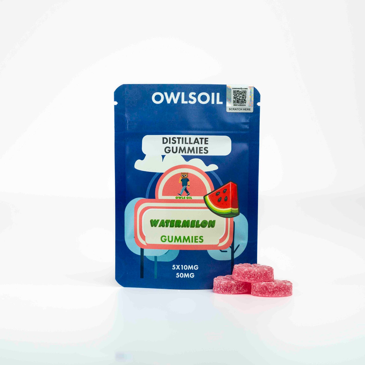 Golden Distillate Gummies – 50mg (5 × 10mg)