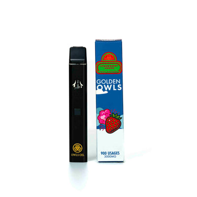 Golden Owls Strawberry Cough 3ml THCA Vape – 3000mg