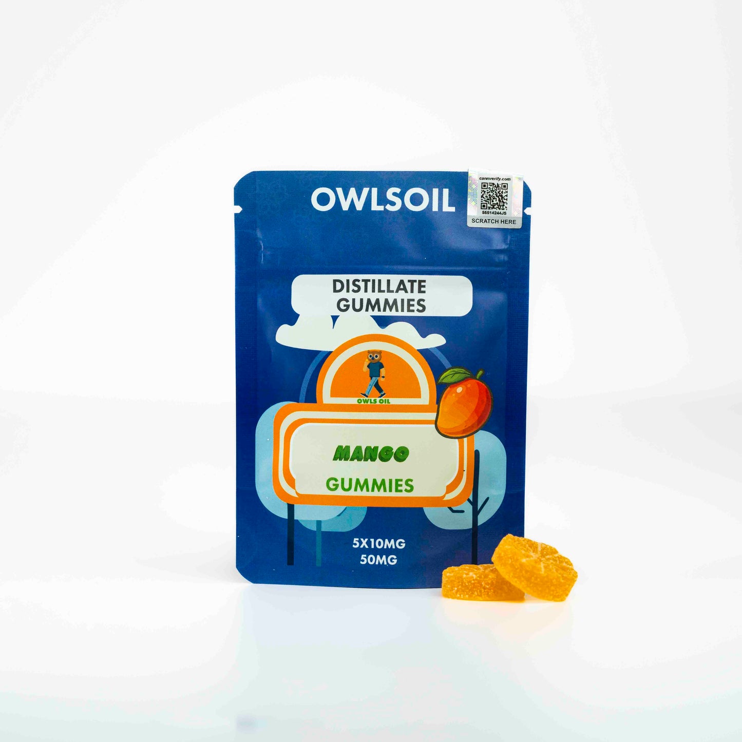 Golden Distillate Gummies – 50mg (5 × 10mg)