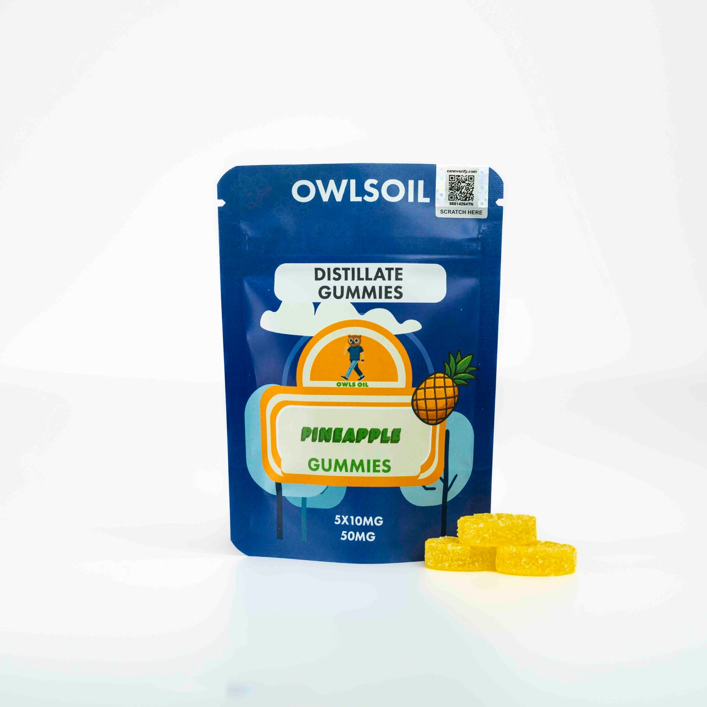 Golden Distillate Gummies – 50mg (5 × 10mg)