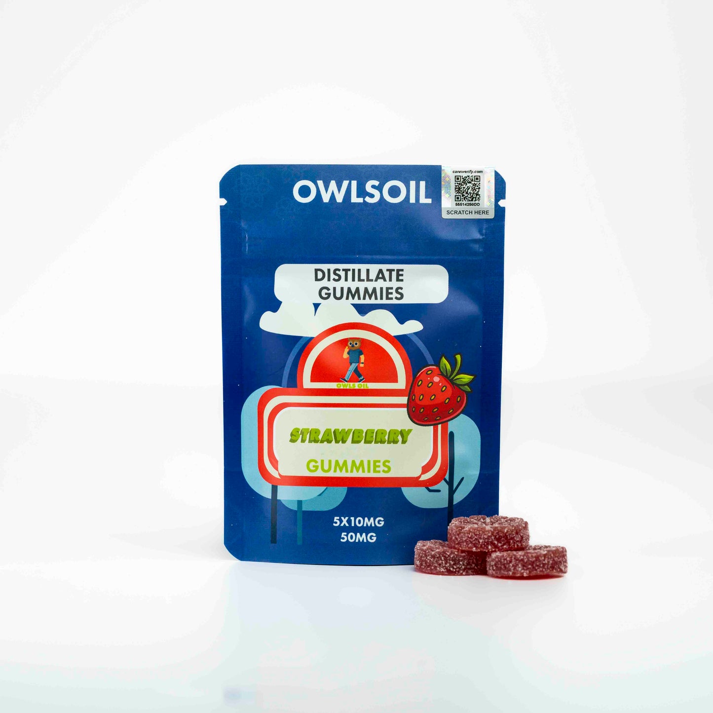 Golden Distillate Gummies – 50mg (5 × 10mg)