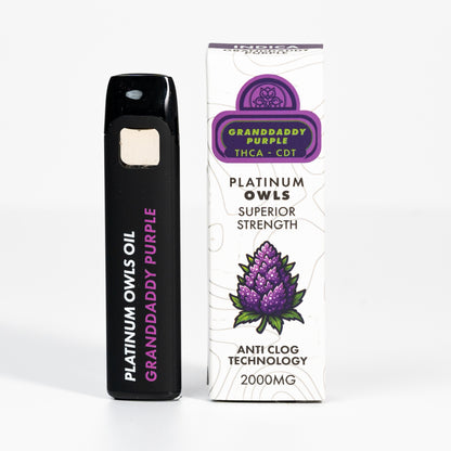 Platinum Owls THCA 2ml Vape – Granddaddy Purple